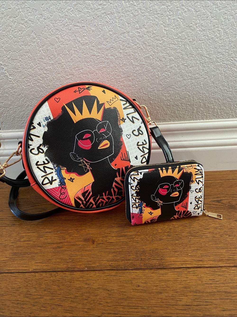 Afroyla “Aina” Circle Crossbody Bag with Wallet
